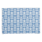 Retro Scandinavian Blue Pattern Kussensloop (Voorkant-Rechts)