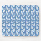 Retro Scandinavian Blue Pattern Muismat (Voorkant)