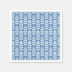 Retro Scandinavian Blue Pattern Servet