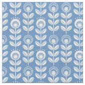 Retro Scandinavian Blue Pattern Stof (Close Up)