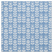 Retro Scandinavian Blue Pattern Stof (Swatch)