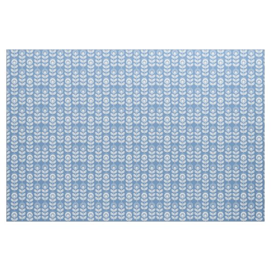 Retro Scandinavian Blue Pattern Stof (Fat Quarter)