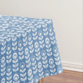 Retro Scandinavian Blue Pattern Tafelkleed (Voorbeeld)
