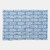 Retro Scandinavian Blue Pattern Theedoek (Horizontaal)