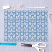 Retro Scandinavian Blue Pattern Tissuepapier (Craft)