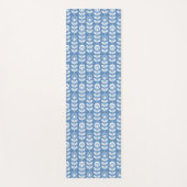 Retro Scandinavian Blue Pattern Yogamat (Voorkant)