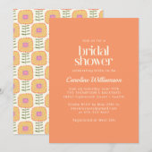 Retro Scandinavian Coral Flower Vrijgezellenfeest Kaart (Voorkant / Achterkant)