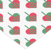 Retro Scandinavian Kerstmis Hearts Pattern Korte Tafelloper (Hoek)