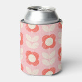 Retro Scandinavisch gestileerde bloemnaadloos Blikjeskoeler (Blikje Voorkant)