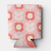 Retro Scandinavisch gestileerde bloemnaadloos Blikjeskoeler (Achterkant)