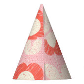 Retro Scandinavisch gestileerde bloemnaadloos Feesthoedjes (Achterkant)