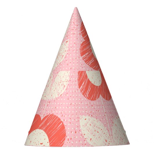 Retro Scandinavisch gestileerde bloemnaadloos Feesthoedjes (Voorkant)