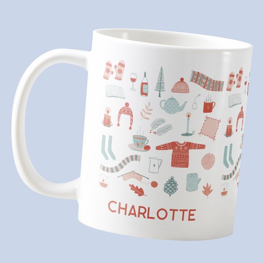 Retro Scandinavische Hygge gepersonaliseerd Koffiemok