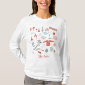 Retro Scandinavische Hygge gepersonaliseerd T-shirt (Voorkant)