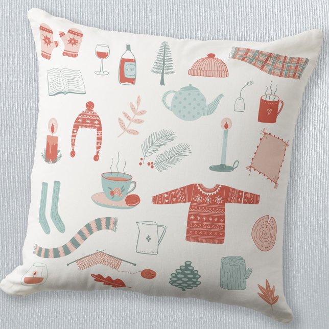 Retro Scandinavische Hygge Kussen (Hygge Scandinavian cosy winter throw pillow)