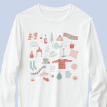 Retro Scandinavische Hygge T-shirt<br><div class="desc">Dit leuke ontwerp in Scandinavische stijl is de perfecte manier om een vleugje Hygge aan je leven toe te voegen. Een warm en gezellig winterontwerp met blush roze en salie groene accenten. Originele kunst van Nic Squirrell.</div>