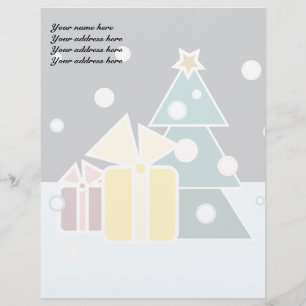 Retro Scandinavische Kerstboom Cadeaus Kunst Briefhoofd Sjabloon