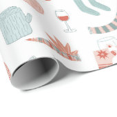 Retro Scandinavische Kerstmis Cadeaupapier (Rol Hoek)