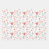 Retro Scandinavische Kerstmis Inpakpapier Vel (Voorkant 3)