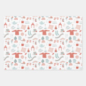 Retro Scandinavische Kerstmis Inpakpapier Vel (Voorkant 2)