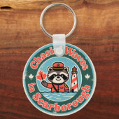 Retro Scarborough Wasbeer Golven Sleutelhanger (Voorkant)