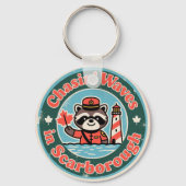 Retro Scarborough Wasbeer Golven Sleutelhanger (Achterkant)