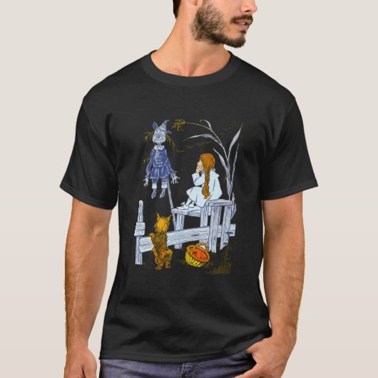 Retro Scarecrow Toto Wizard of Oz Dorothy T-shirt (Voorkant)