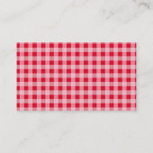 Retro Scarlet Red Gingham; Chalkboard look Visitekaartje (Achterkant)