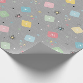 Retro Scattered Atomic Star Explosions Patroon Cadeaupapier