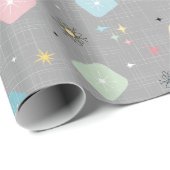 Retro Scattered Atomic Star Explosions Patroon Cadeaupapier (Rol Hoek)