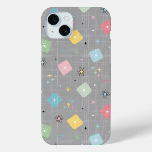 Retro Scattered Atomic Star Explosions Patroon Case-Mate iPhone Case (Achterkant)