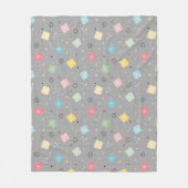 Retro Scattered Atomic Star Explosions Patroon Fleece Deken (Voorkant)