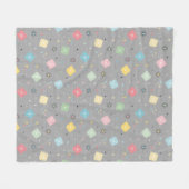 Retro Scattered Atomic Star Explosions Patroon Fleece Deken (Voorkant (Horizontaal))
