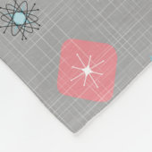 Retro Scattered Atomic Star Explosions Patroon Fleece Deken (Hoek)