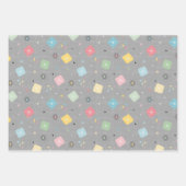Retro Scattered Atomic Star Explosions Patroon Inpakpapier Vel (Voorkant 2)