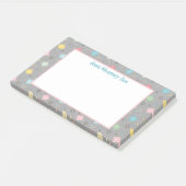 Retro Scattered Atomic Star Explosions Patroon Post-it® Notes (Schuin)