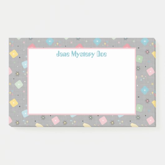 Retro Scattered Atomic Star Explosions Patroon Post-it® Notes (Voorkant)