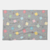 Retro Scattered Atomic Star Explosions Patroon Theedoek (Horizontaal)