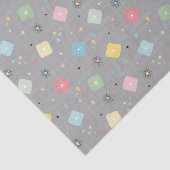 Retro Scattered Atomic Star Explosions Patroon Tissuepapier (Detail)