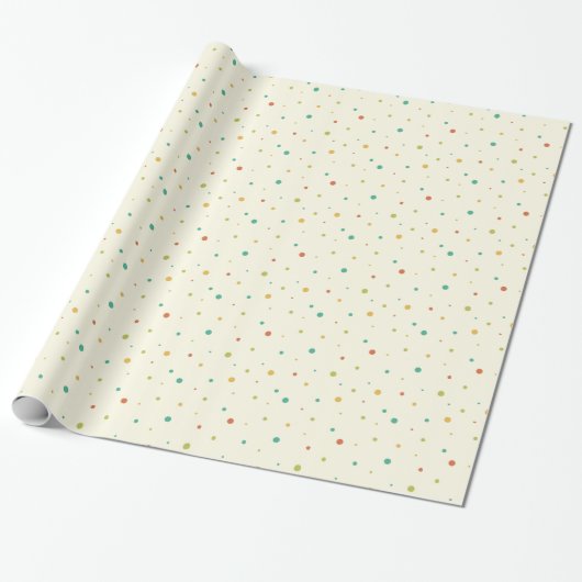 Retro Scattered Polka Dot Pattern Cadeaupapier (Uitgerold)
