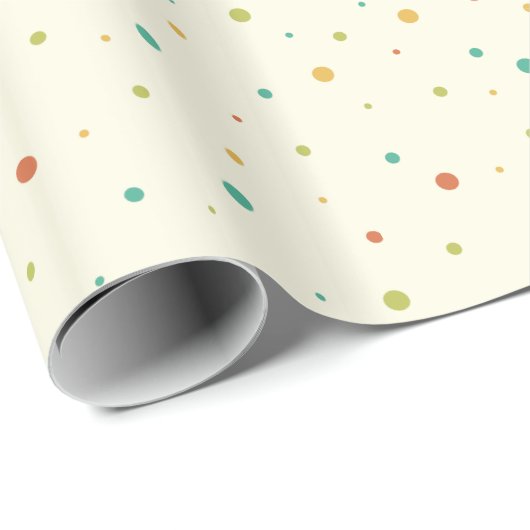 Retro Scattered Polka Dot Pattern Cadeaupapier (Rol Hoek)