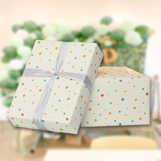 Retro Scattered Polka Dot Pattern Cadeaupapier