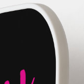 Retro Schaakbord Neon Roze Naam Monogram Pickleball Paddle (Links Detail)
