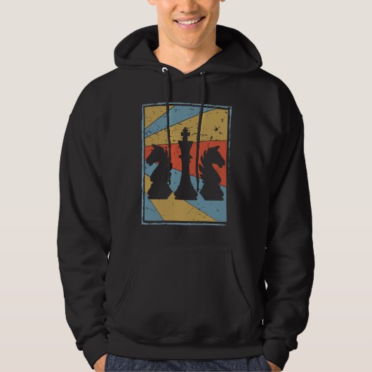  retro-schaakcijfers hoodie (Voorkant)