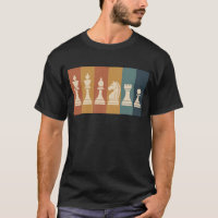 Retro schaakstukken kleur blok kunst