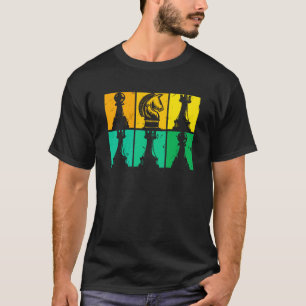 Retro schaakstukken schaakmat grootmeester schaak t-shirt