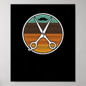 Retro schaar Barbers Haarstylist Poster (Voorkant)