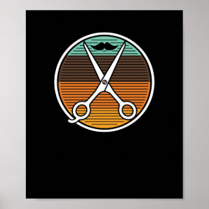 Retro schaar Barbers Haarstylist Poster