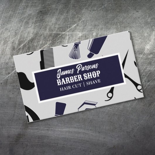 Retro schaar kam salon kapster kapperszaak visitekaartje