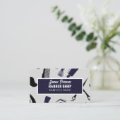 Retro schaar kam salon kapster kapperszaak visitekaartje (Staand voorkant)